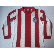 Chivas Guadalajara 1960 Home White&Red Long Sleeve Soccer Jersey